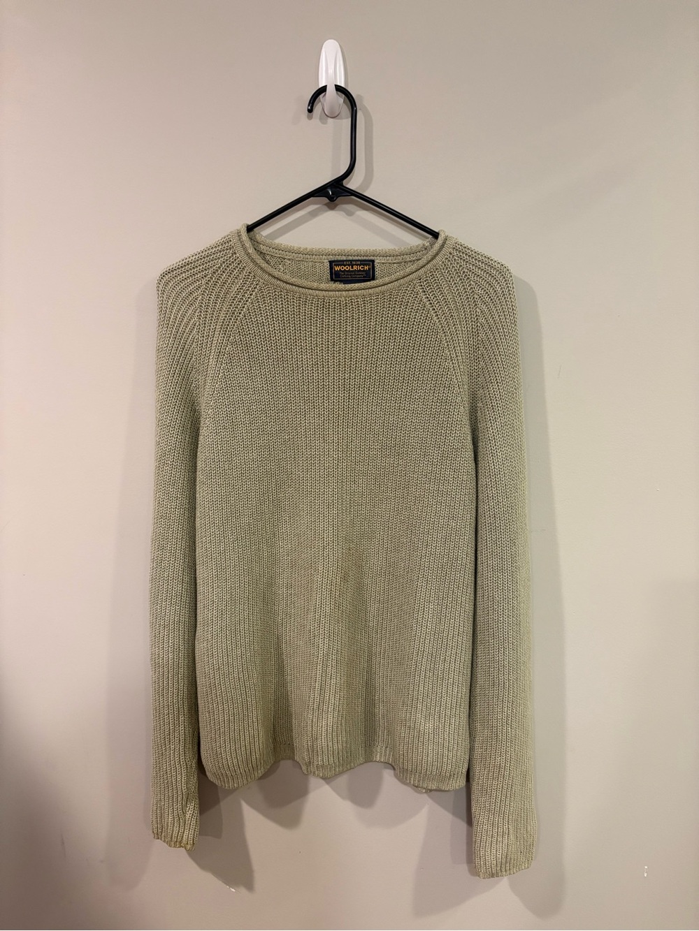 Woolrich Women’s Light Sage Green Crewneck Knit Sweater